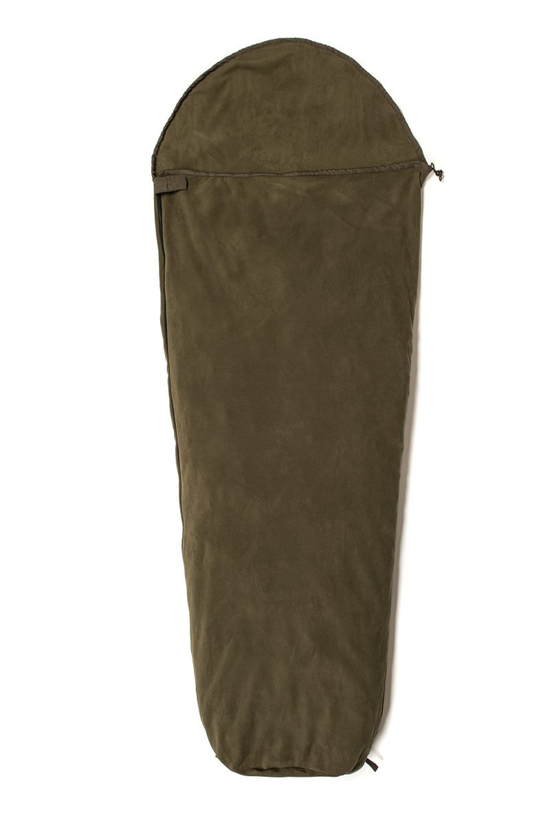 Snugpak Fleece Sleeping Bag Liner with Full Length Side Zipper, Polyester Fleece, Warm Thermal Insulation, Olive